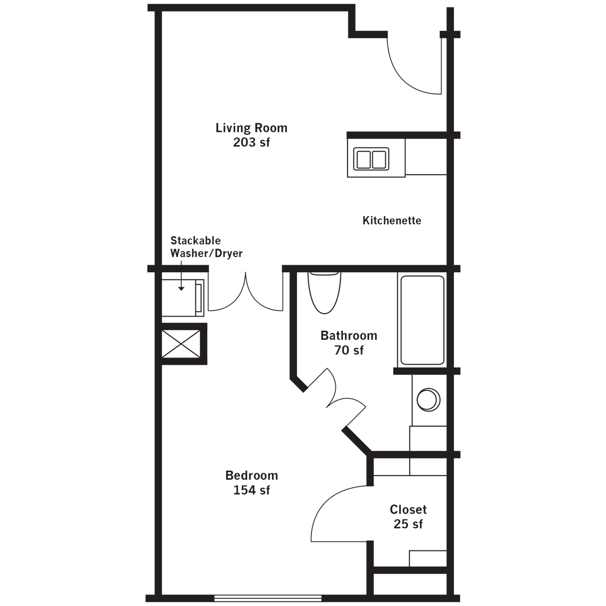 One Bedroom Assisted Living Apartment