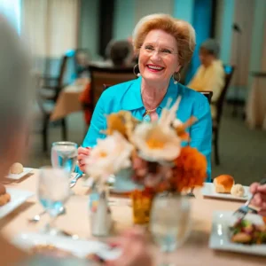 Woman dining at Epworth 