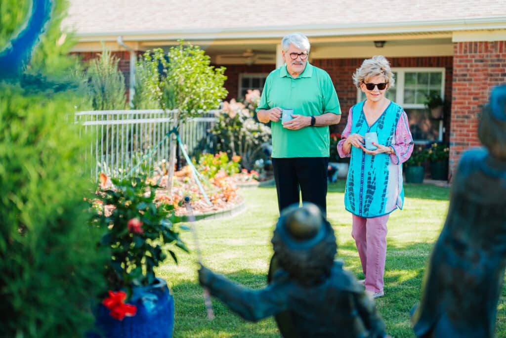 Senior couple exploring the Epworth Villa campus